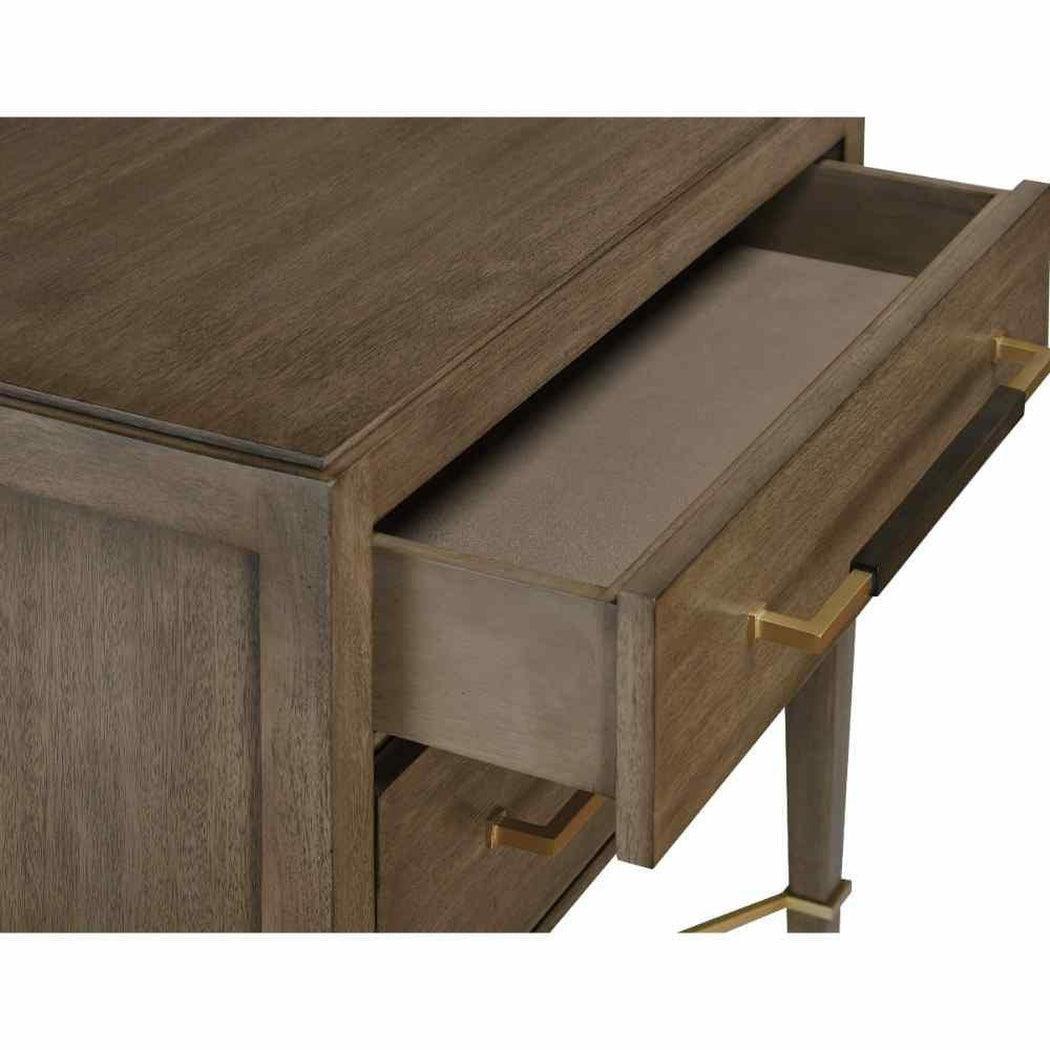 Chanterelle Coffee Champagne Verona Brown 2 Drawer Nightstand Accent Cabinets Sideboards and Things By Currey & Co