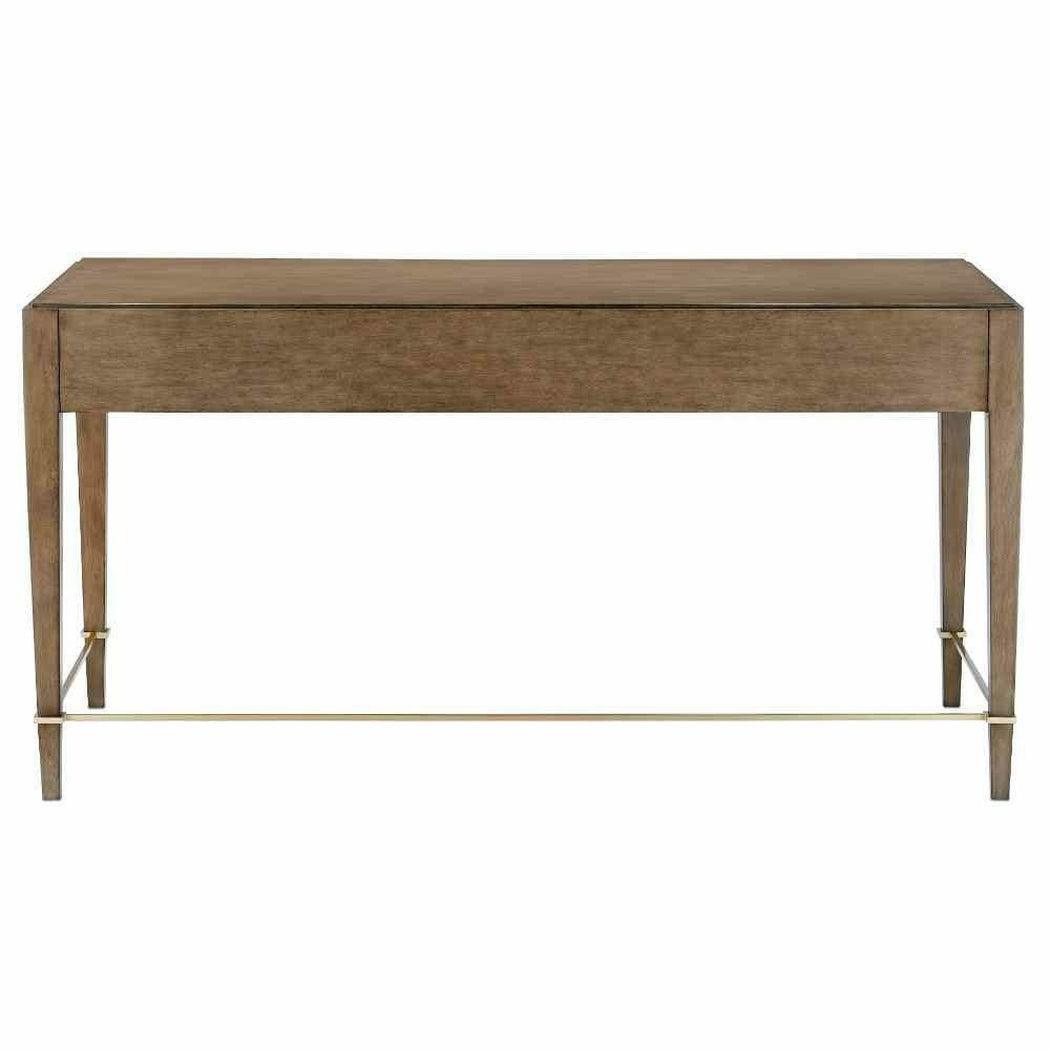 Chanterelle Coffee Champagne Verona Brown Desk Writing Table Home Office Desks Sideboards and Things By Currey & Co