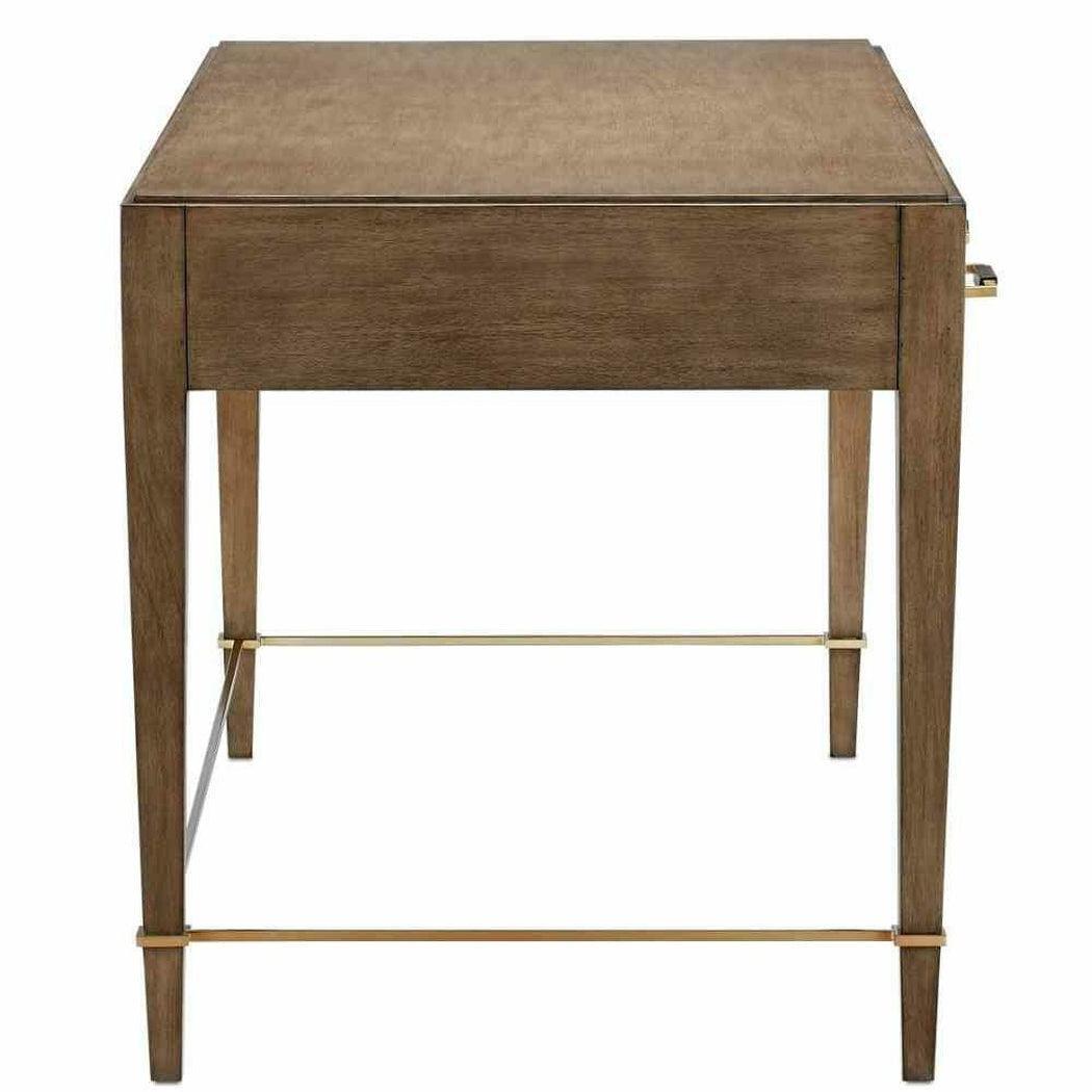 Chanterelle Coffee Champagne Verona Brown Desk Writing Table Home Office Desks Sideboards and Things By Currey & Co