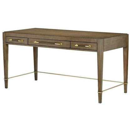 Chanterelle Coffee Champagne Verona Brown Desk Writing Table Home Office Desks Sideboards and Things By Currey & Co