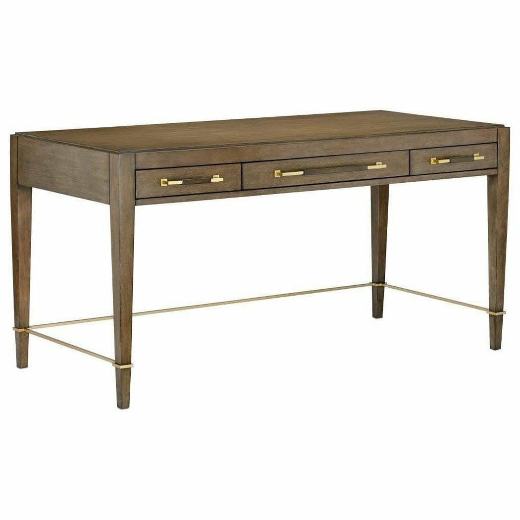 Chanterelle Coffee Champagne Verona Brown Desk Writing Table Home Office Desks Sideboards and Things By Currey & Co