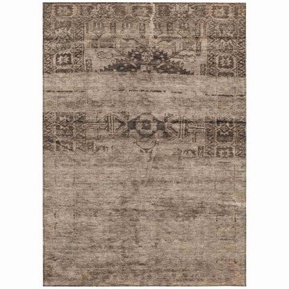 LOOMLAN Rugs Charix Brown Washable Indoor-Outdoor Rug