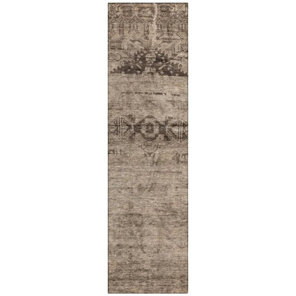 LOOMLAN Rugs Charix Brown Washable Indoor-Outdoor Rug