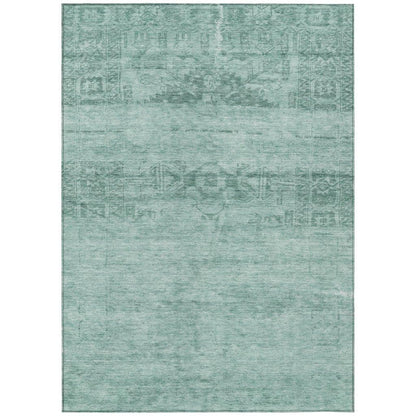 LOOMLAN Rugs Charix Teal Washable Indoor-Outdoor Rug