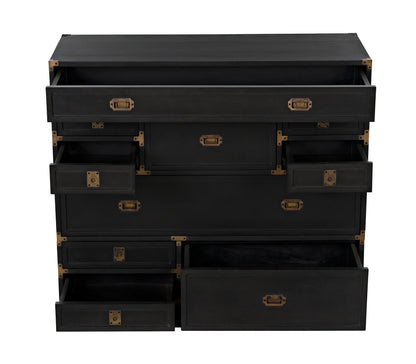 Charles Wood and Brass Black Chest-Chests-Noir-Sideboards and Things