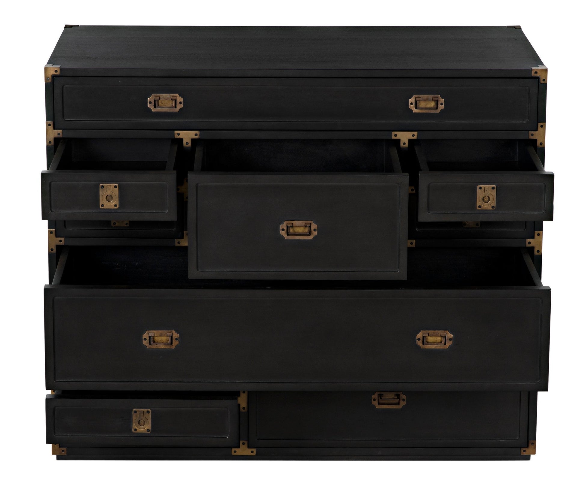 Charles Wood and Brass Black Chest-Chests-Noir-Sideboards and Things