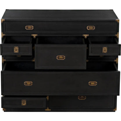 Noir Charles Wood and Brass Black Chest