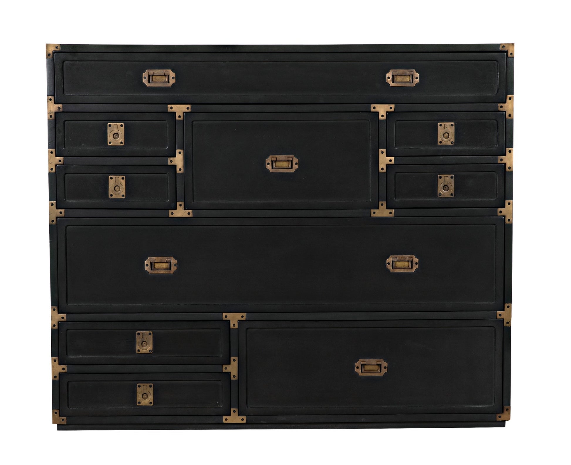 Charles Wood and Brass Black Chest-Chests-Noir-Sideboards and Things