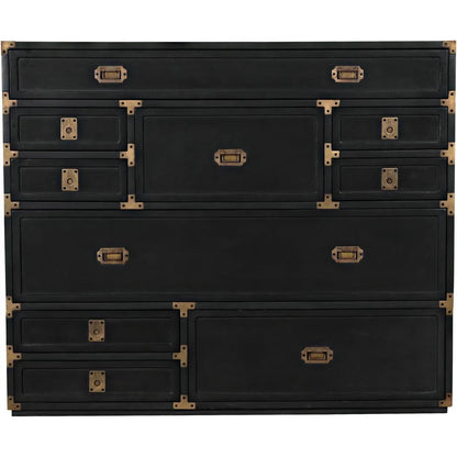 Noir Charles Wood and Brass Black Chest