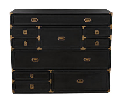 Charles Wood and Brass Black Chest-Chests-Noir-Sideboards and Things