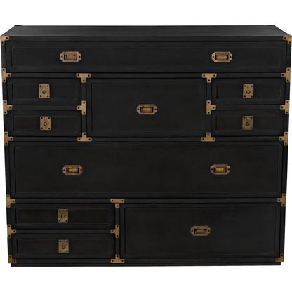 Noir Charles Wood and Brass Black Chest
