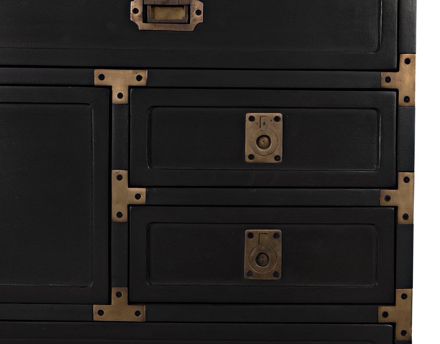 Charles Wood and Brass Black Chest-Chests-Noir-Sideboards and Things