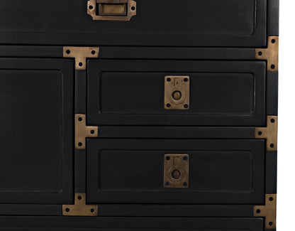 Charles Wood and Brass Black Chest-Chests-Noir-Sideboards and Things