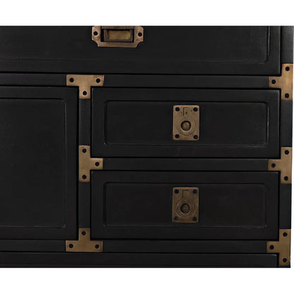 Noir Charles Wood and Brass Black Chest
