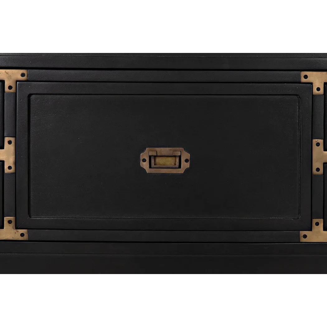 Noir Charles Wood and Brass Black Chest