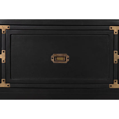 Noir Charles Wood and Brass Black Chest