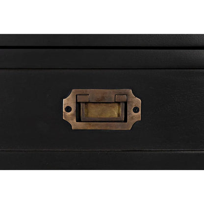 Noir Charles Wood and Brass Black Chest