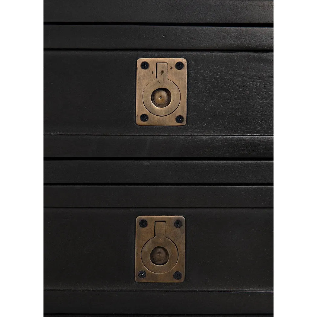 Noir Charles Wood and Brass Black Chest