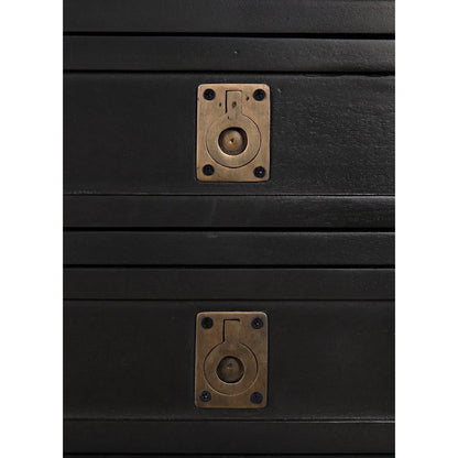 Noir Charles Wood and Brass Black Chest