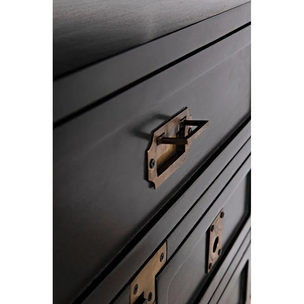 Noir Charles Wood and Brass Black Chest