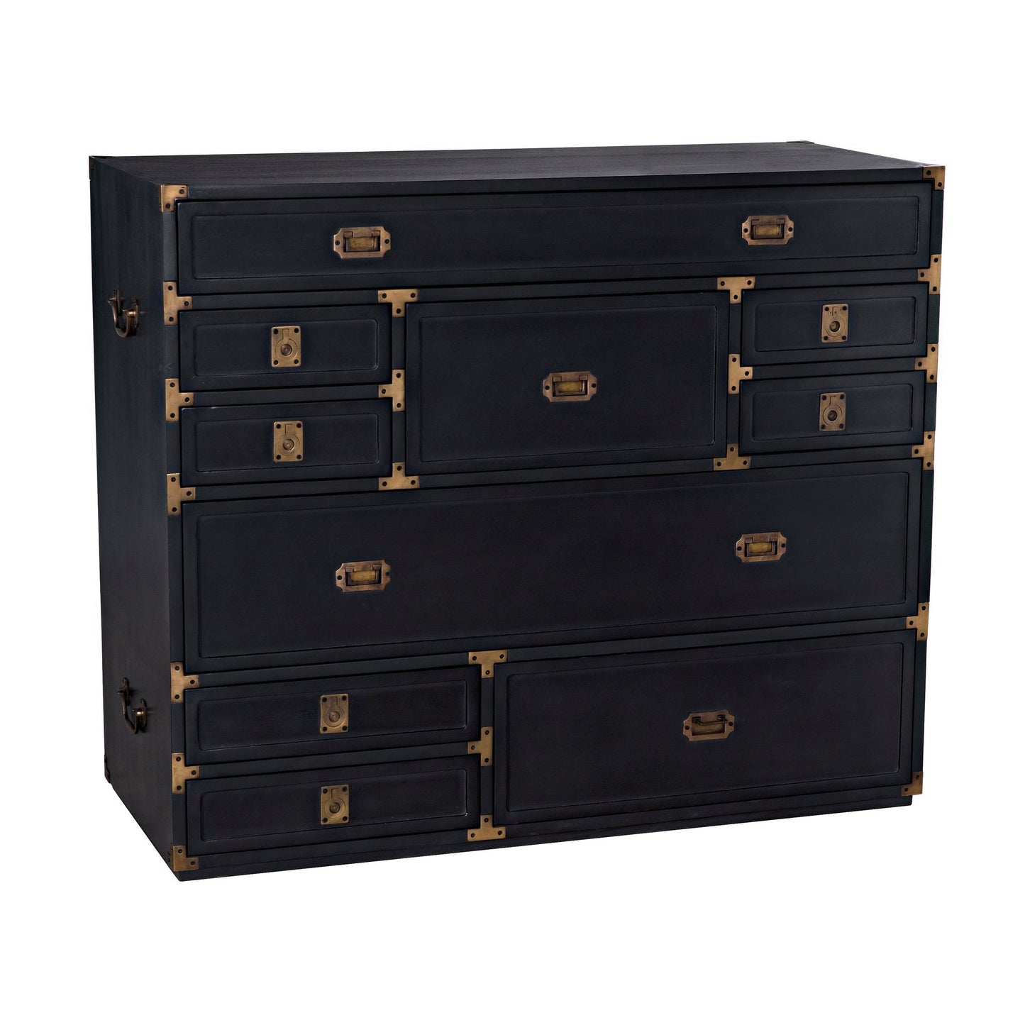 Charles Wood and Brass Black Chest-Chests-Noir-Sideboards and Things