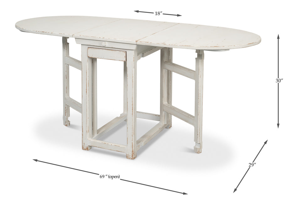 Charlie's Woodenhinge Dropleaf Table-Dining Tables-Sarreid-LOOMLAN