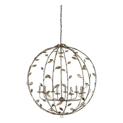 Wildwood Charlotte Rustic Silver Leaf Design Chandelier