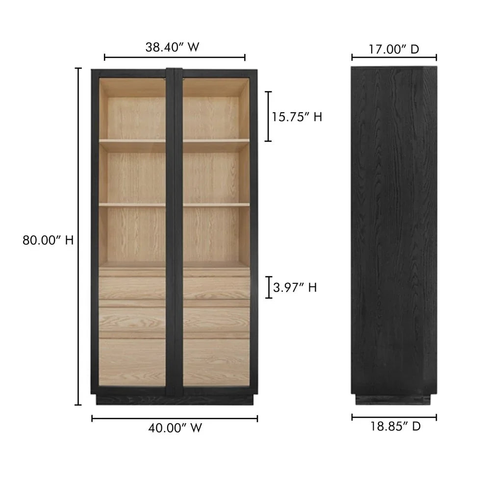 Charlotte Tempered Glass Door Tall Cabinet - LOOMLAN - Moe's Home - Accent Cabinets