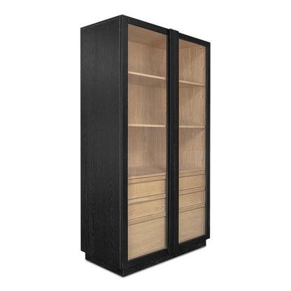 Charlotte Tempered Glass Door Tall Cabinet - LOOMLAN - Moe's Home - Accent Cabinets