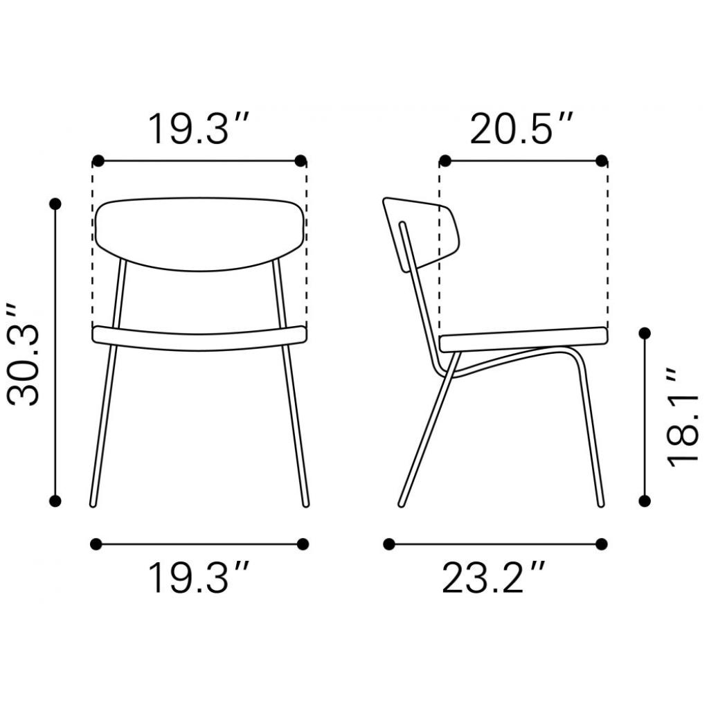 Charon Armless Dining Chair 2PC