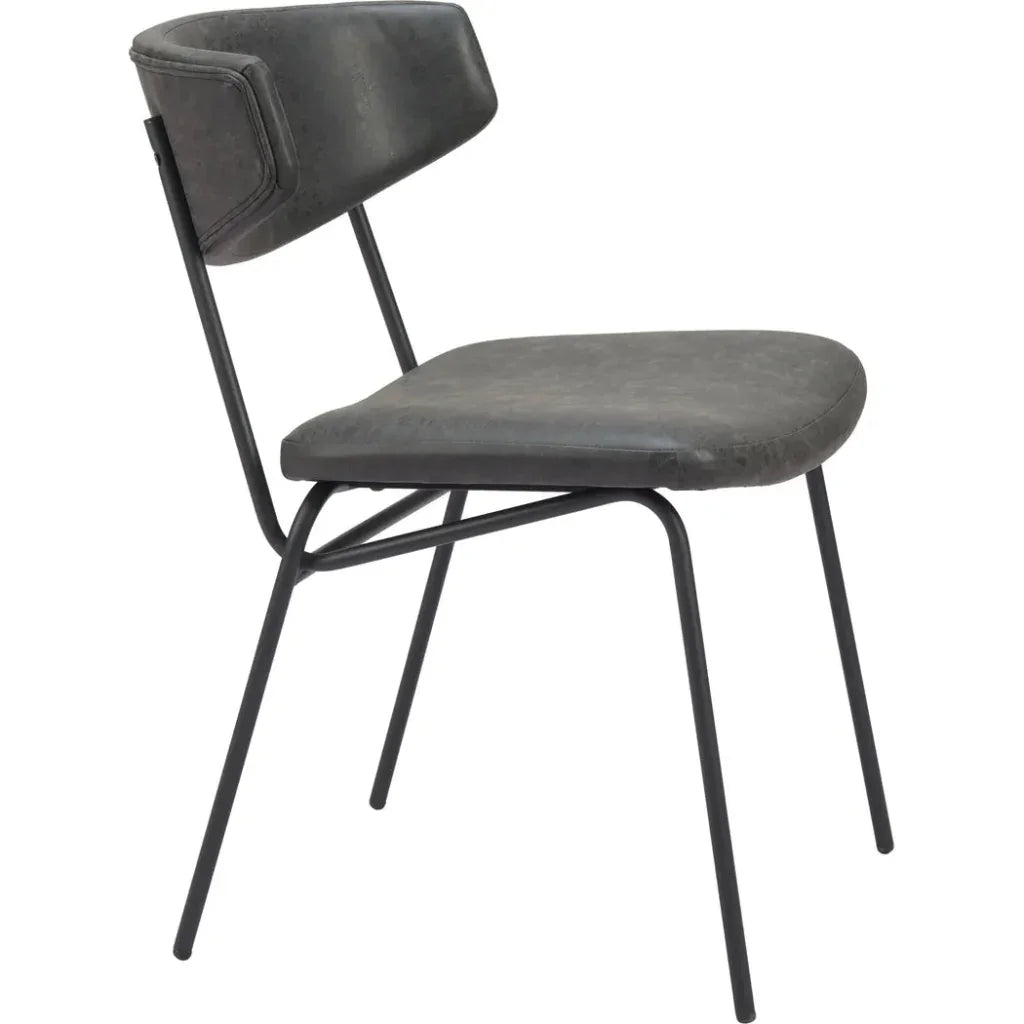 Charon Dining Chair (Set of 2) Vintage Black - LOOMLAN - Zuo Modern - Dining Chairs