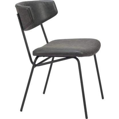 Charon Dining Chair (Set of 2) Vintage Black - LOOMLAN - Zuo Modern - Dining Chairs