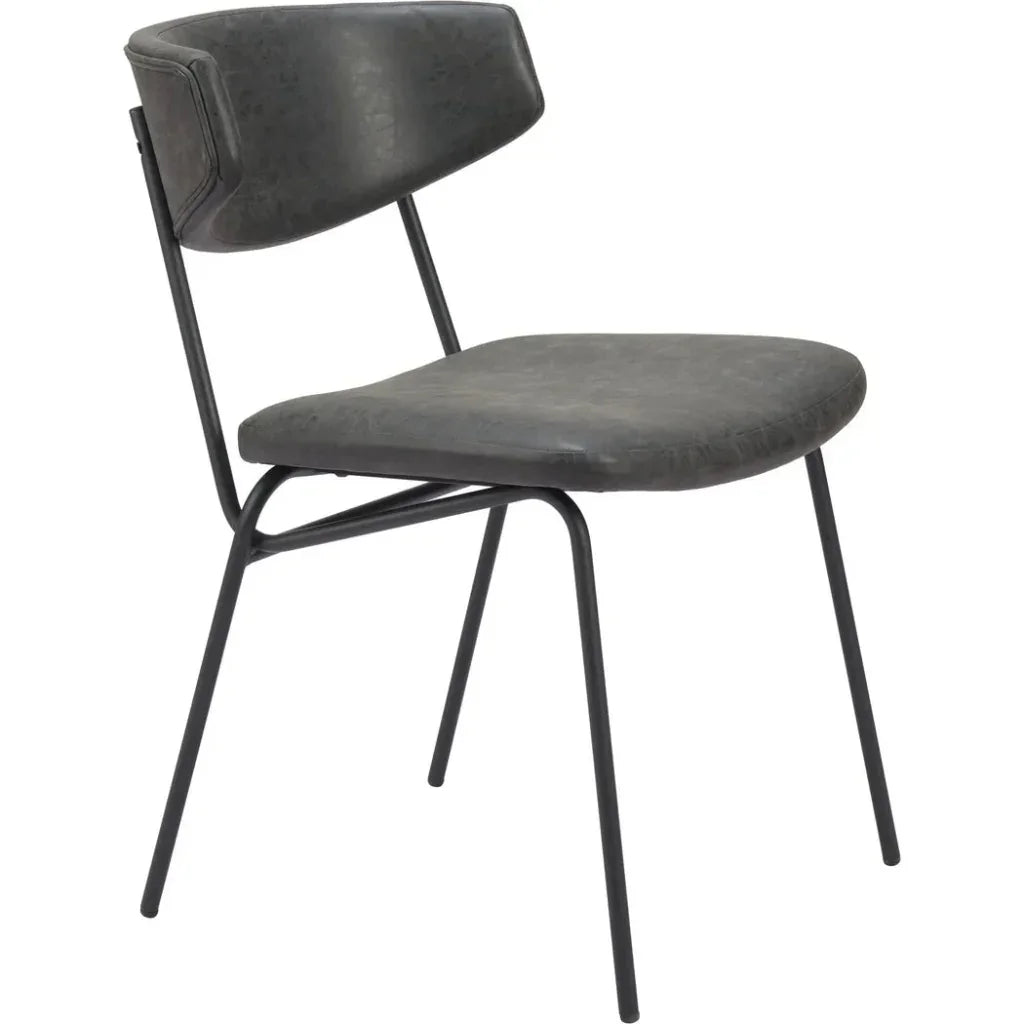 Charon Dining Chair (Set of 2) Vintage Black - LOOMLAN - Zuo Modern - Dining Chairs