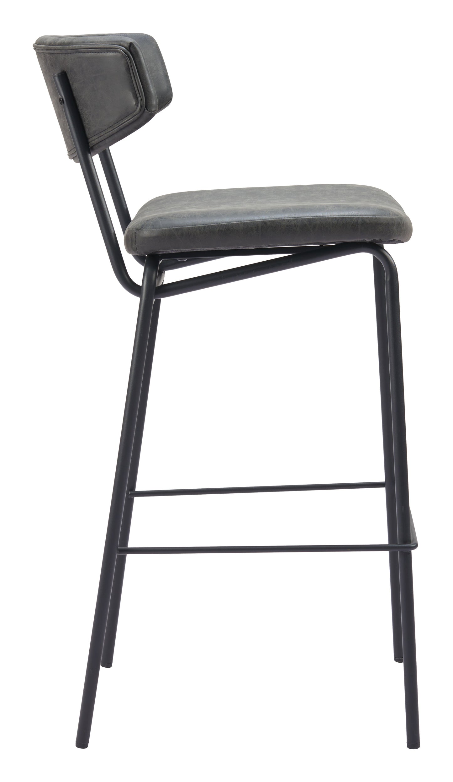 Charon Barstool (Set of 2) Vintage Black-Bar Stools-Zuo Modern-LOOMLAN