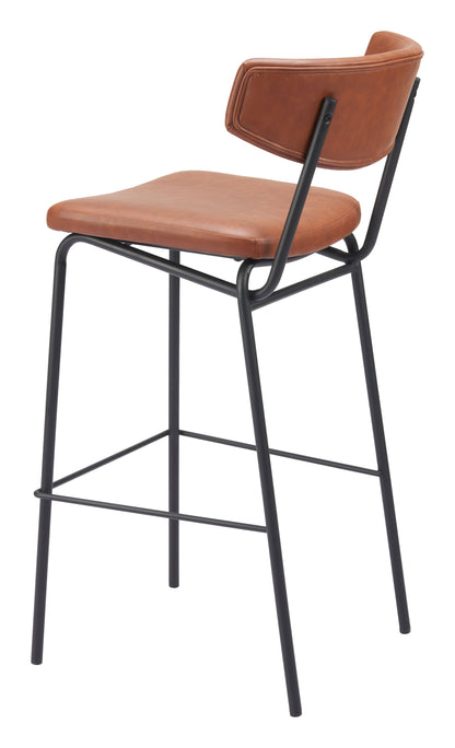 Charon Barstool (Set of 2) Vintage Brown-Bar Stools-Zuo Modern-LOOMLAN