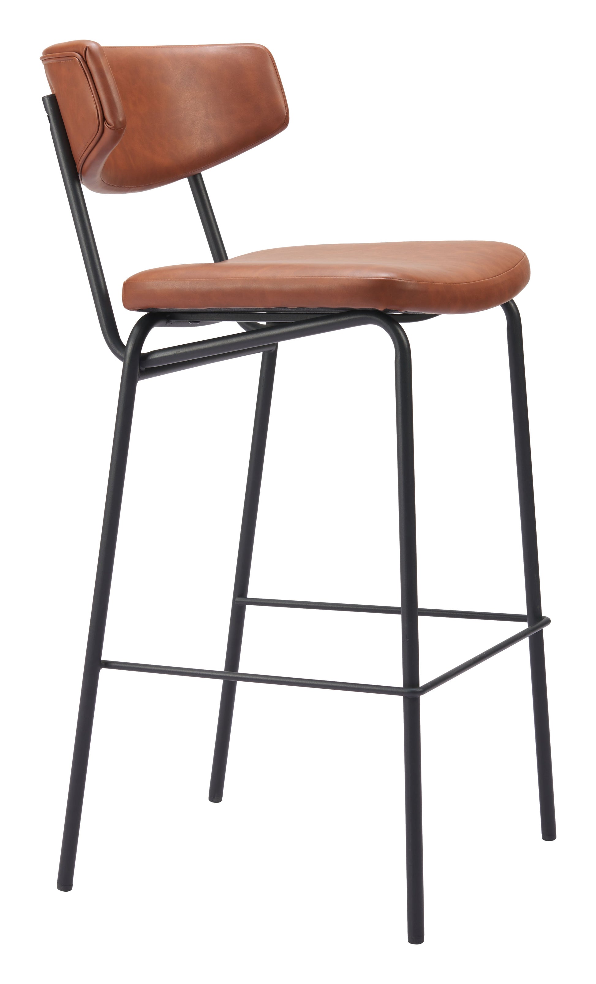 Charon Barstool (Set of 2) Vintage Brown-Bar Stools-Zuo Modern-LOOMLAN