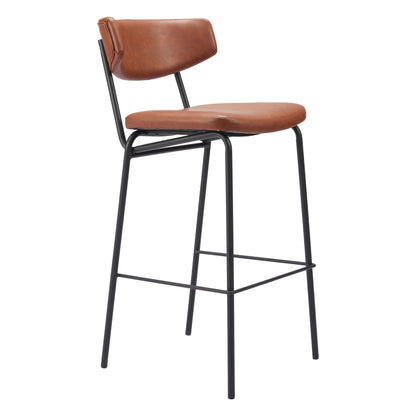 Charon Barstool (Set of 2) Vintage Brown-Bar Stools-Zuo Modern-LOOMLAN