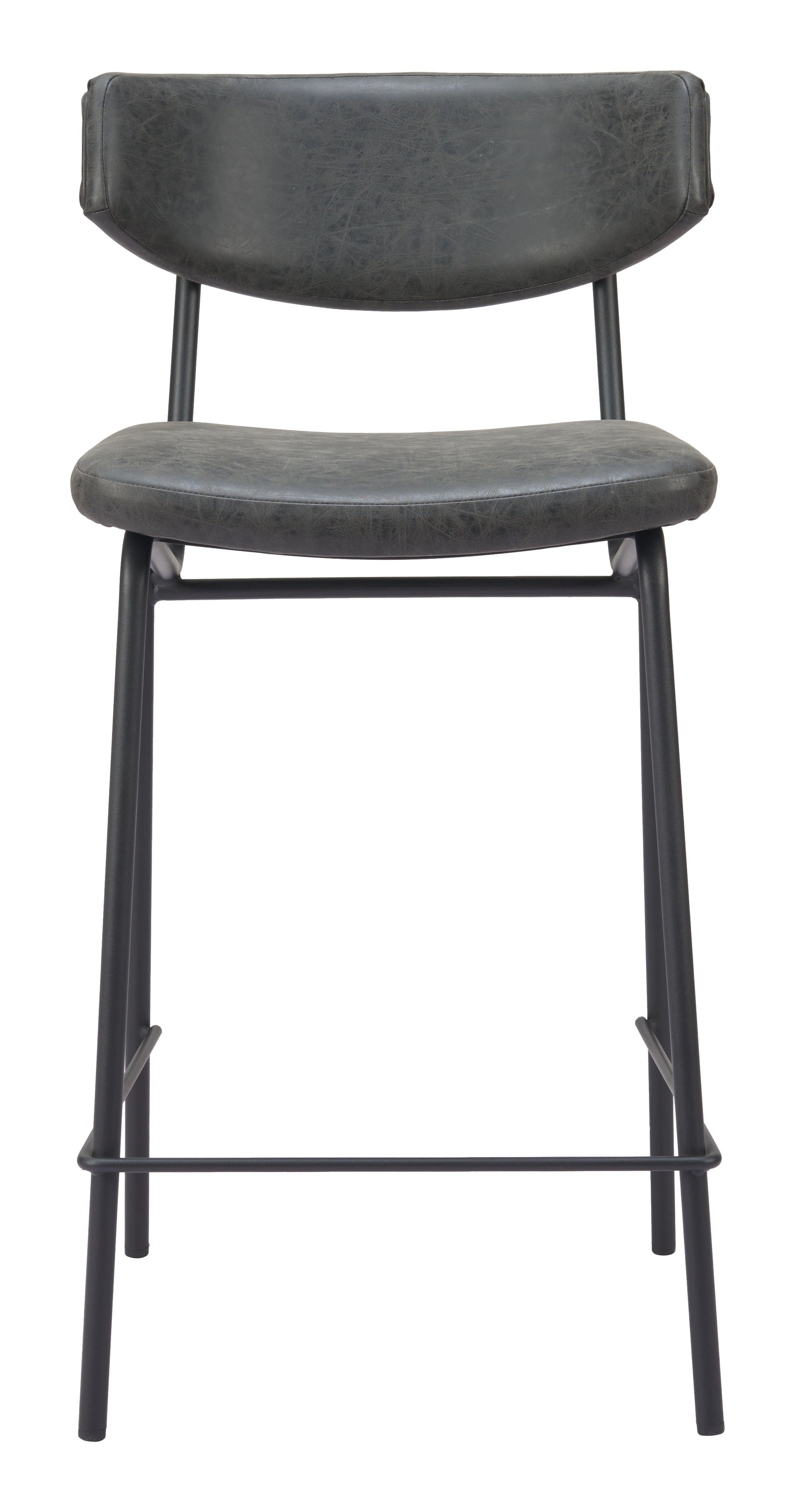 Charon Counter Stool (Set of 2) Vintage Black-Counter Stools-Zuo Modern-LOOMLAN