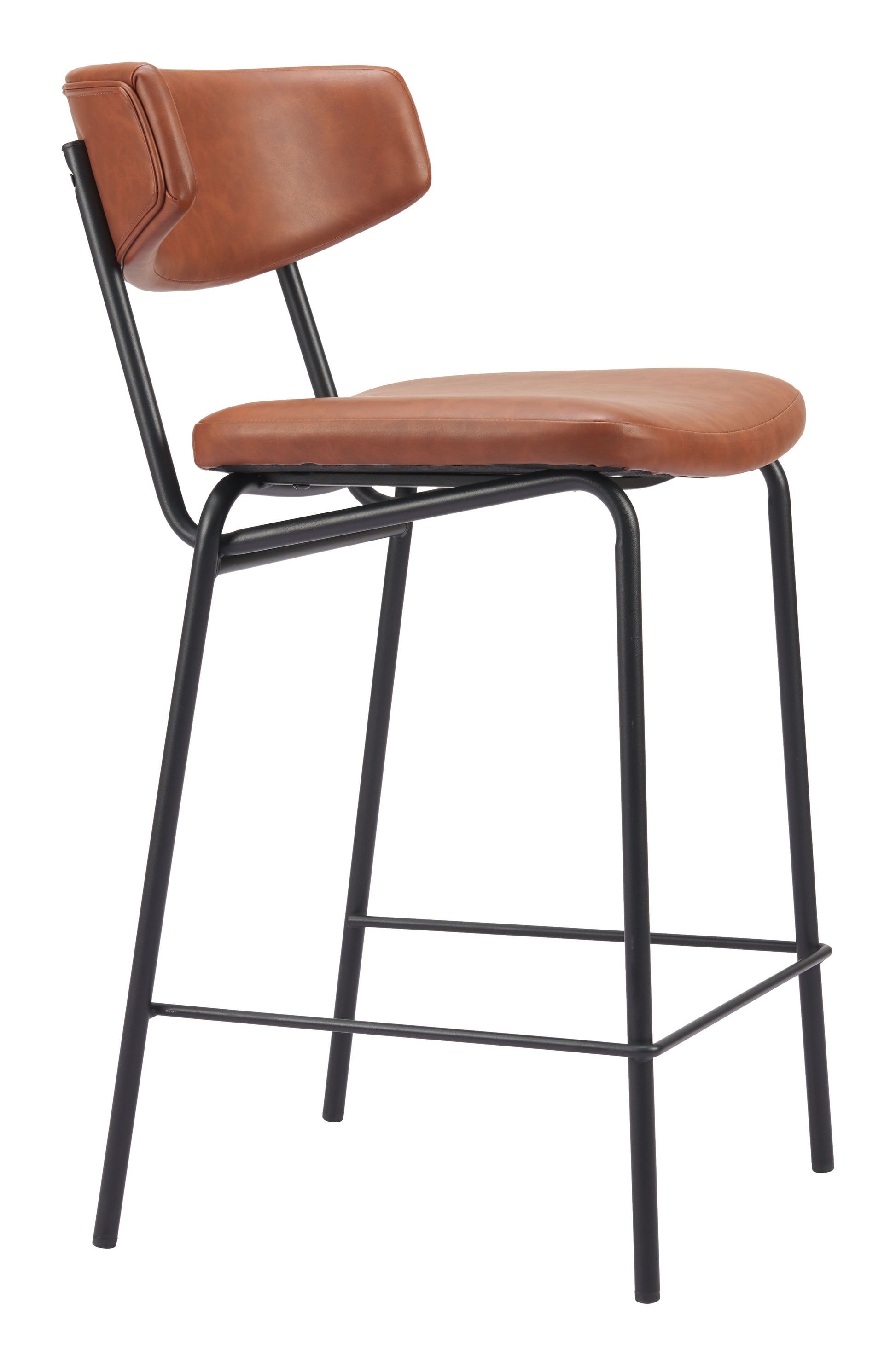 Charon Counter Stool (Set of 2) Vintage Brown-Counter Stools-Zuo Modern-LOOMLAN