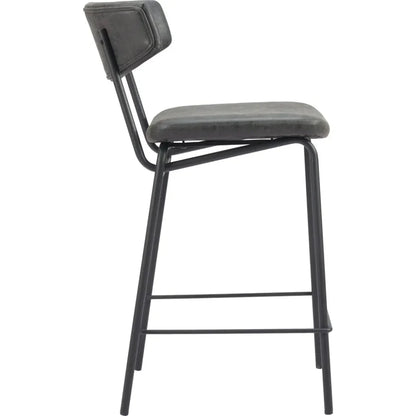 Zuo Modern Charon Vintage Black Counter Stool 2PC