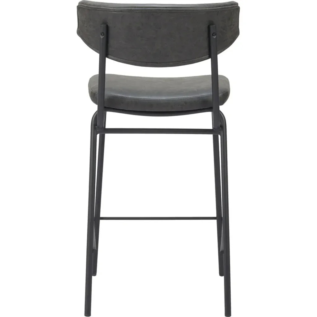 Zuo Modern Charon Vintage Black Counter Stool 2PC