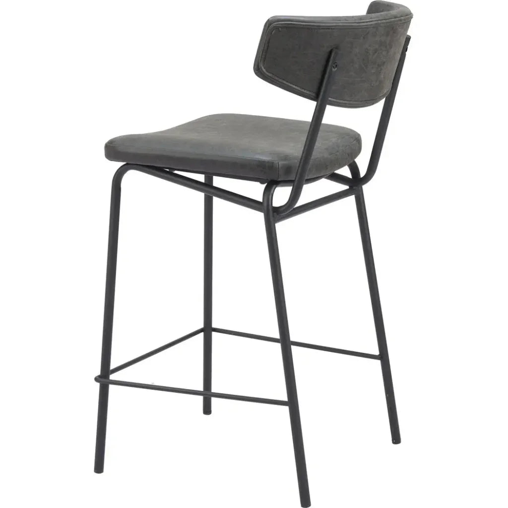 Zuo Modern Charon Vintage Black Counter Stool 2PC