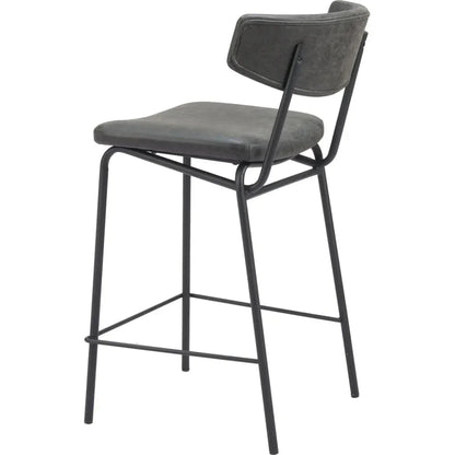 Zuo Modern Charon Vintage Black Counter Stool 2PC