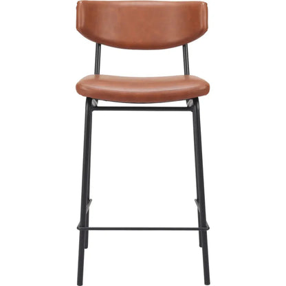 Charon Counter Stool 2PC Vintage Brown - LOOMLAN - Zuo Modern - Counter Stools