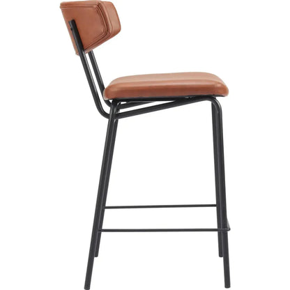 Charon Counter Stool 2PC Vintage Brown - LOOMLAN - Zuo Modern - Counter Stools