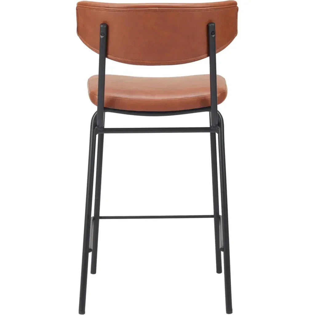Charon Counter Stool 2PC Vintage Brown - LOOMLAN - Zuo Modern - Counter Stools