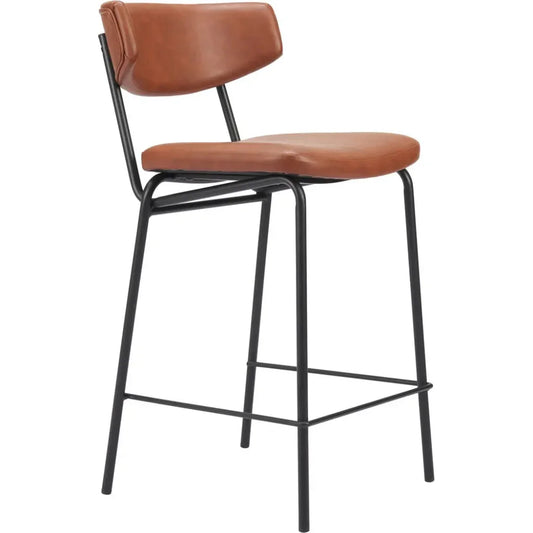 Zuo Modern Charon Vintage Brown Counter Stool 2PC