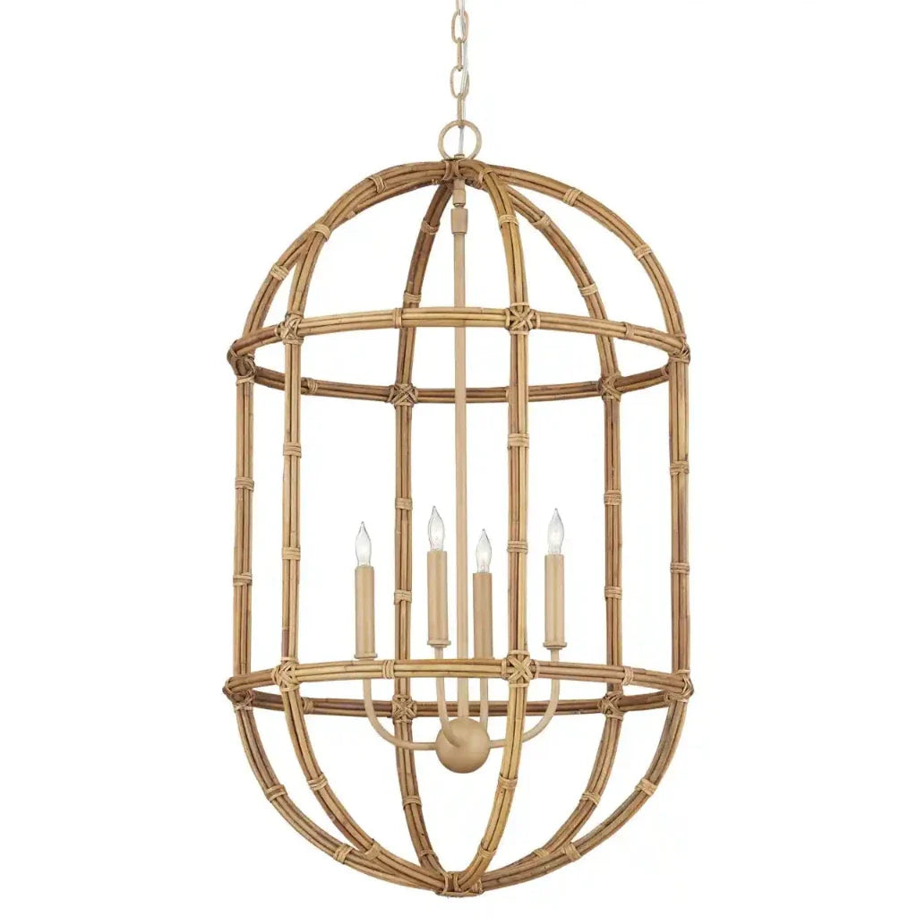 Charrette Natural Rattan Wrapped Lantern