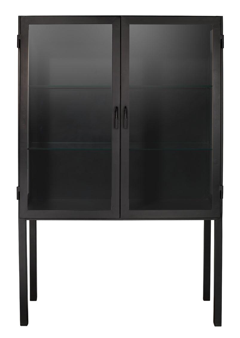 Chauncey Wide Black Curio Cabinet Glass Doors Bookcases Sideboards and Things By Jamie Young