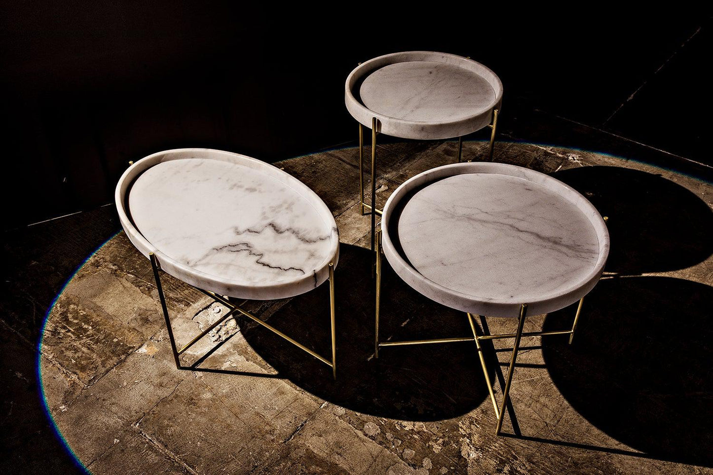 Che Steel and Marble White Oval Cocktail Table-Coffee Tables-Noir-Sideboards and Things